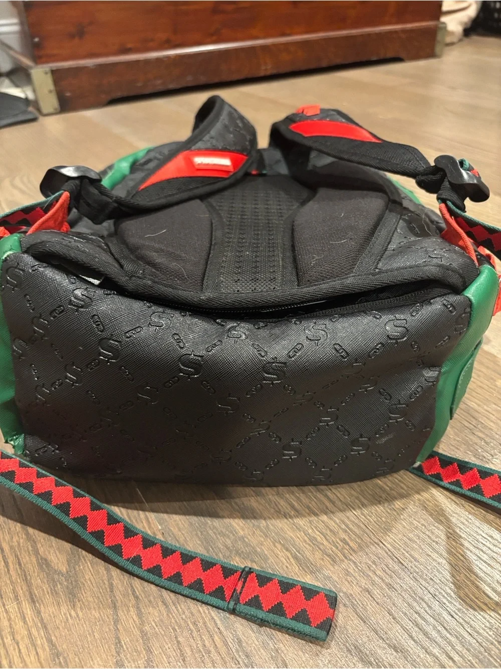 Sprayground Black Green Red Shark Bite Mini Daypack